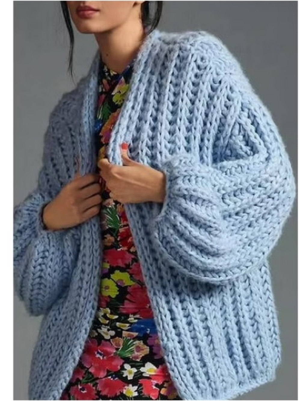 Saachi x Anthropologie oversized Chunky knit slouchy cardigan sweater Osfm